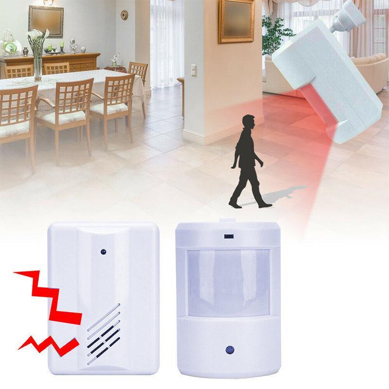 Restaurant Shop Door Entry Wireless Pir Motion Sensor Door Chime Door Bell Alarm - 2 Receivers+1 Sensor V528-9360312139623