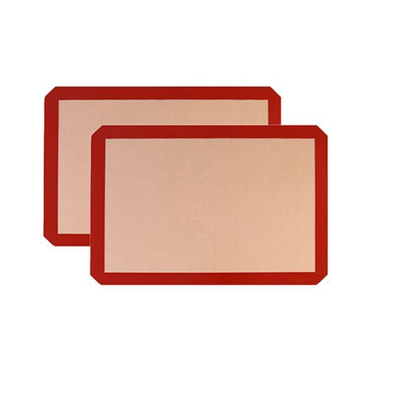 Silicone Baking Mat Non Stick Reusable Sheet for Pastry Dough Cookie Oven Bakeware - Red 2PCS(2*60X40CM) V528-9360312145143