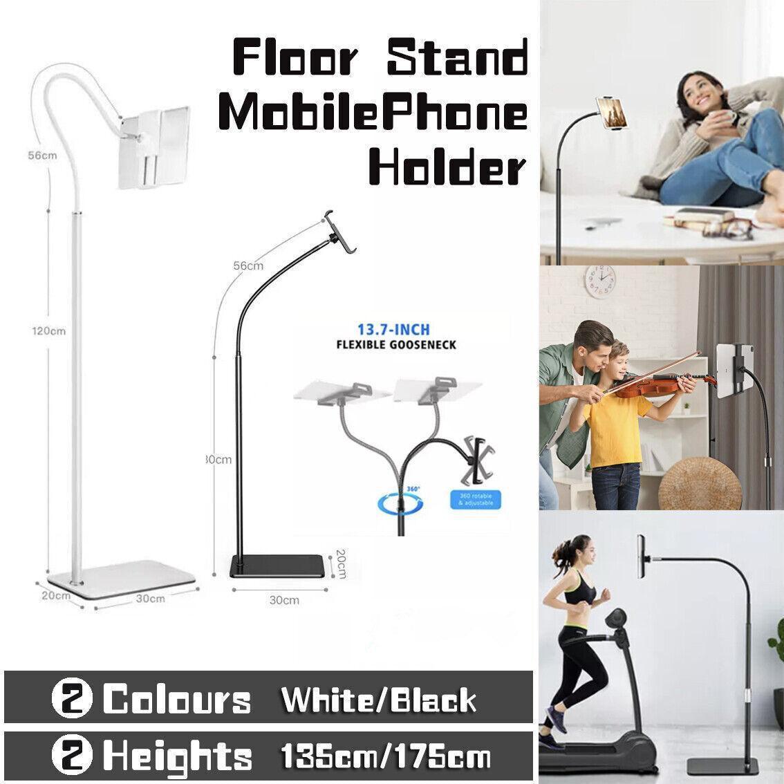 Adjustable Floor/Desk Stand Bed Lazy Mount Holder Arm Bracket For Phone Tablet - Floor Stand (135cm&Black) V528-9360312149080