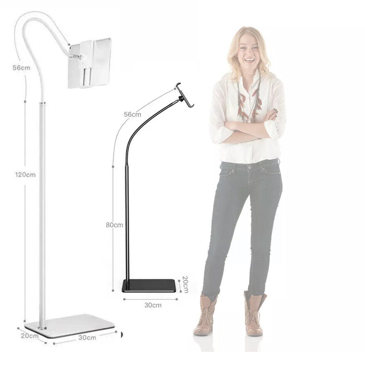 Adjustable Floor/Desk Stand Bed Lazy Mount Holder Arm Bracket For Phone Tablet - Floor Stand (135cm&Black) V528-9360312149080