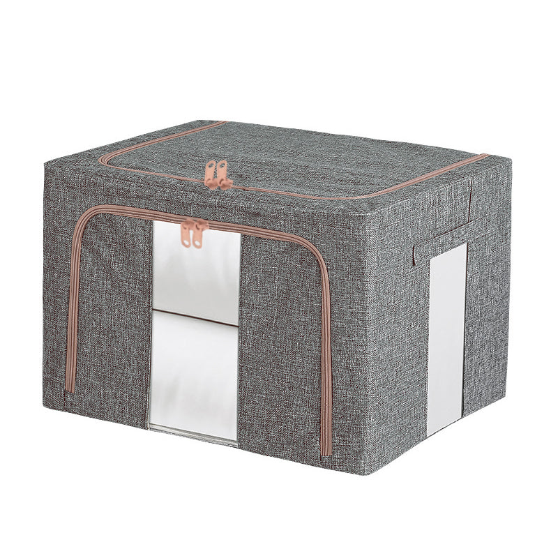100L Foldable Storage Box Crushed Steel Frame Clothes Quilt Toys Organizer - 100L-Grey V528-9360312149530
