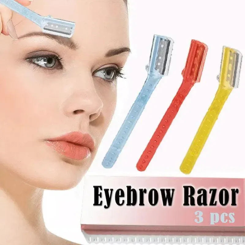 3 Pcs Facial Razors Eyebrow Razor Shave Hair & Exfoliate Face Shaver Ladies Tool V528-9360312153742