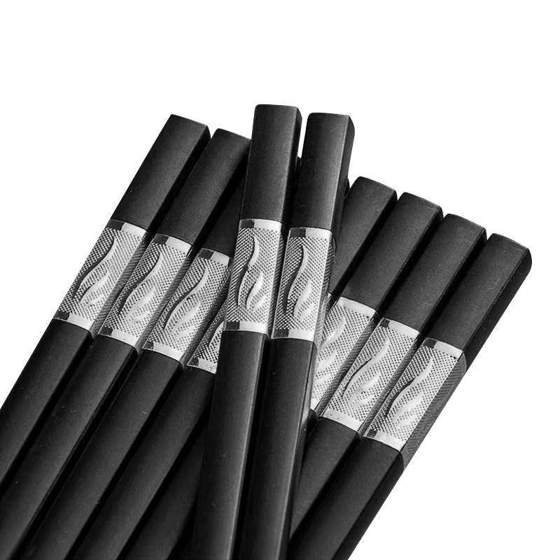 10Pairs Premium Fiberglass Reusable Chopsticks - Dishwasher Safe - Silver-2 V528-9360312154060