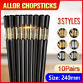 10Pairs Premium Fiberglass Reusable Chopsticks - Dishwasher Safe - Silver-3 V528-9360312154077