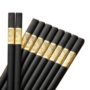 10Pairs Premium Fiberglass Reusable Chopsticks - Dishwasher Safe - Silver-3 V528-9360312154077