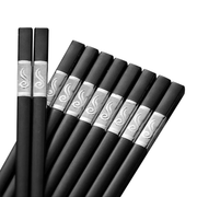 10Pairs Premium Fiberglass Reusable Chopsticks - Dishwasher Safe - Silver-3 V528-9360312154077