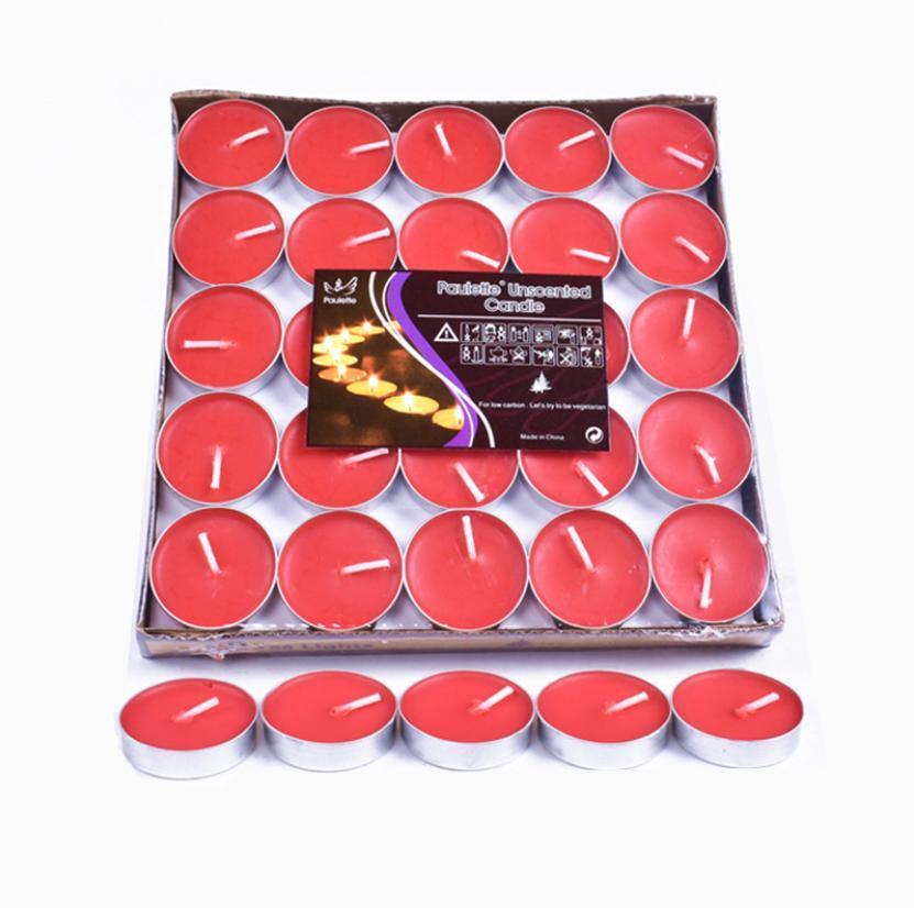 Tealight Candles 10 or 50 Pack Unscented Long Burning for Wedding Party Decor - Pink- 2 Hours10PCS V528-9360312155135
