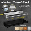 Paper Towel Holder Under Cabinet Wall Mount Stainless Steel Rack Kitchen - Black V528-9360312160214