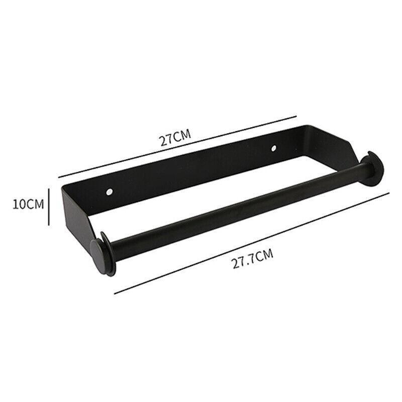 Paper Towel Holder Under Cabinet Wall Mount Stainless Steel Rack Kitchen - Black V528-9360312160214