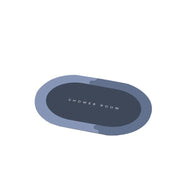 40*60CM Super Absorbent Floor Mat Soft Quick-Drying Non-Slip Diatom Mud Bath - Blue-Oval V528-9360312169330