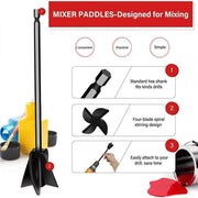 Epoxy Mixer Attachment For Drill Reusable Paint And Resin Mixer Paddles Tool - 2PCS V528-9360312182193