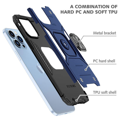 Shockproof Ring Case For iPhone 14 Plus Blue/Black/Red - Blue V528-9360312188522