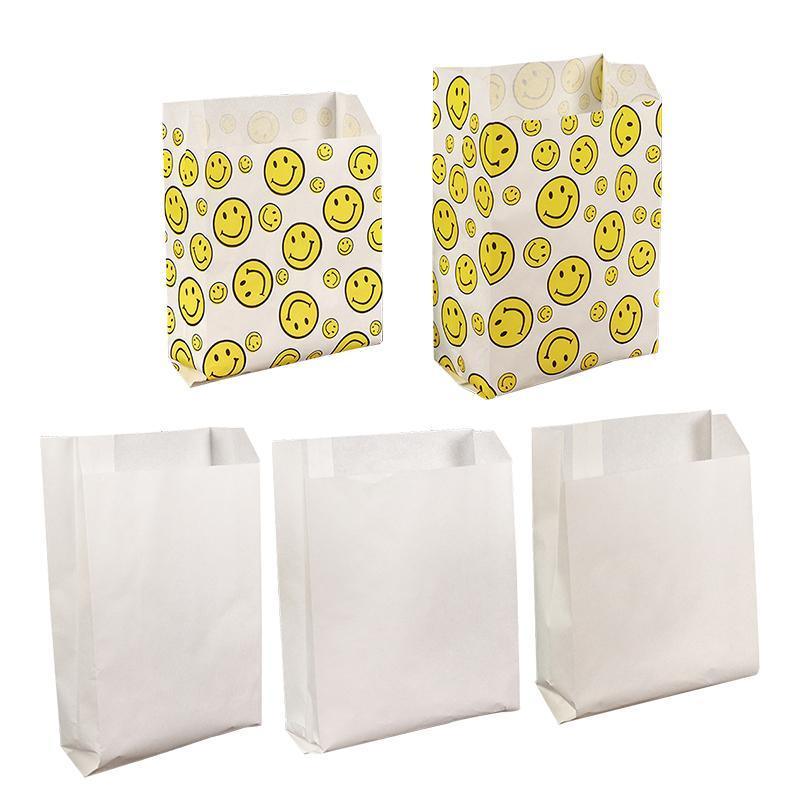 1000PCS Oil-proof Takeaway Paper Bags for Premium Takeout Supply - White-16*11*4cm V528-9360312191973