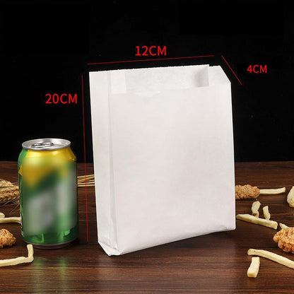 1000PCS Oil-proof Takeaway Paper Bags for Premium Takeout Supply - White-22*15*5cm V528-9360312191997