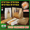 Takeaway Storage Baking Bread Bag Toast Food Packaging Bag Kraft Paper Bag Cowhide - 33X16X11CM V528-9360312194325