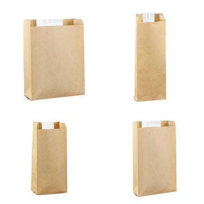 Takeaway Storage Baking Bread Bag Toast Food Packaging Bag Kraft Paper Bag Cowhide - 33X16X11CM V528-9360312194325