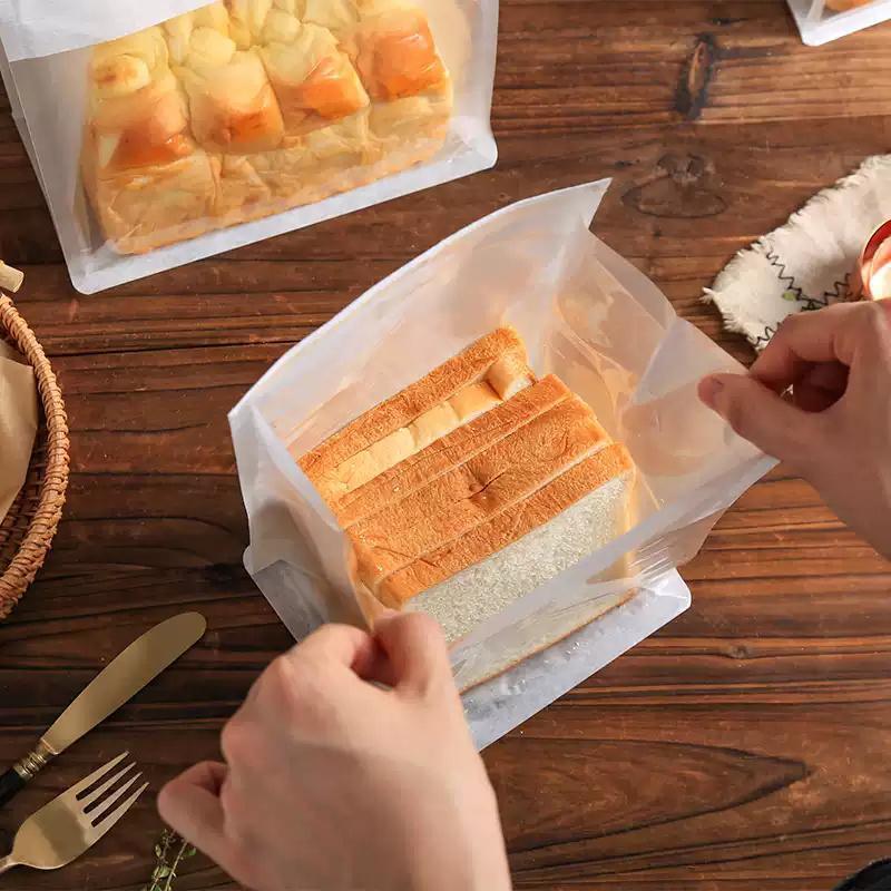 Takeaway Storage Baking Bread Bag Toast Food Packaging Bag Kraft Paper Bag Cowhide - 33X16X11CM V528-9360312194325