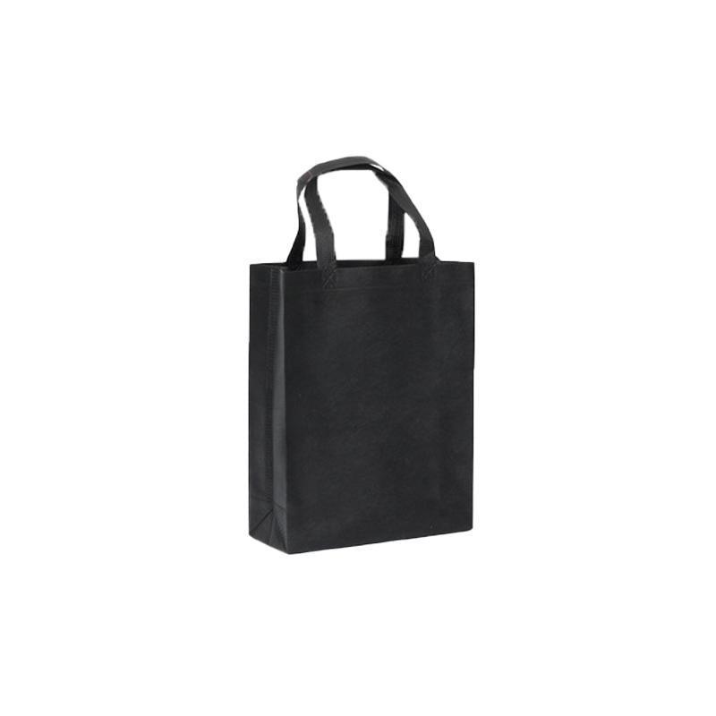 100PCS Reusable Non Woven Shopping Bags Eco Friendly Washable Tote Bags Black - 41X35X12CM V528-9360312194479