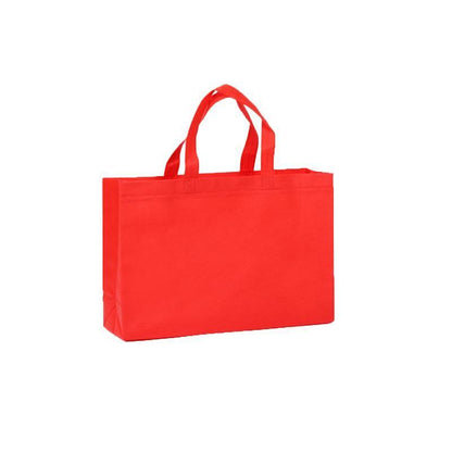 100PCS Reusable Non Woven Shopping Bags Eco Friendly Washable Tote Bags Red - 38X30X10CM V528-9360312194523
