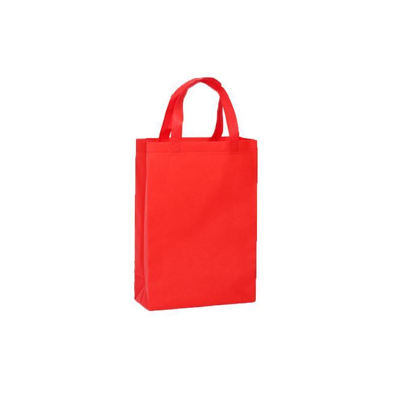 100PCS Reusable Non Woven Shopping Bags Eco Friendly Washable Tote Bags Red - 38X30X10CM V528-9360312194523