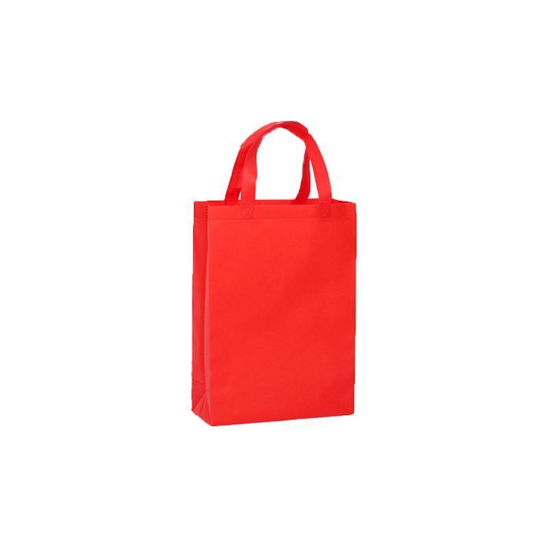 100PCS Reusable Non Woven Shopping Bags Eco Friendly Washable Tote Bags Red - 38X30X10CM V528-9360312194523