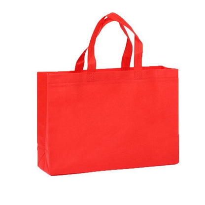 100PCS Reusable Non Woven Shopping Bags Eco Friendly Washable Tote Bags Red - 41X35X12CM V528-9360312194530