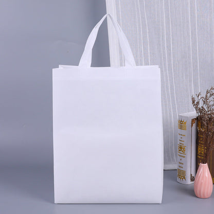 100PCS Reusable Non Woven Shopping Bags Eco Friendly Washable Tote Bags White - 35X25X10CM V528-9360312194561