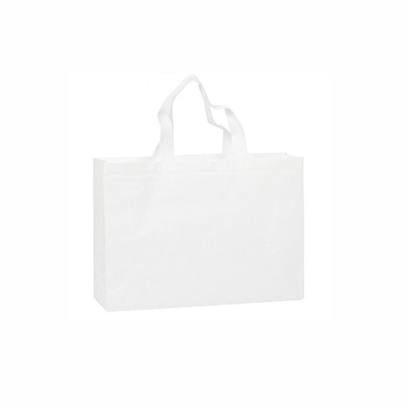 100PCS Reusable Non Woven Shopping Bags Eco Friendly Washable Tote Bags White - 35X25X10CM V528-9360312194561