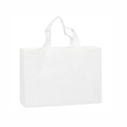 100PCS Reusable Non Woven Shopping Bags Eco Friendly Washable Tote Bags White - 35X25X10CM V528-9360312194561