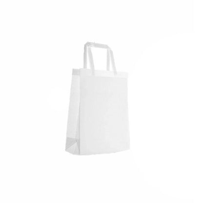 100PCS Reusable Non Woven Shopping Bags Eco Friendly Washable Tote Bags White - 35X25X10CM V528-9360312194561