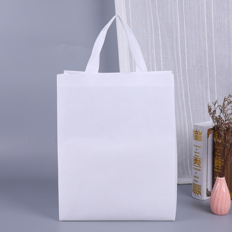 100PCS Reusable Non Woven Shopping Bags Eco Friendly Washable Tote Bags White - 41X35X12CM V528-9360312194592