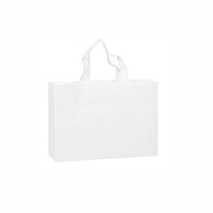 100PCS Reusable Non Woven Shopping Bags Eco Friendly Washable Tote Bags White - 41X35X12CM V528-9360312194592