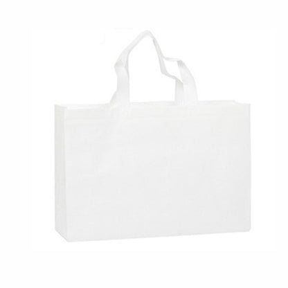 100PCS Reusable Non Woven Shopping Bags Eco Friendly Washable Tote Bags White - 41X35X12CM V528-9360312194592