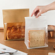100x Kraft Paper Flat Bottom Cake Packaging Toast Bread Bags With Window Cowhide - 13X28+10CM V528-9360312194929