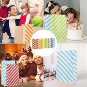 100X Colourful Plaid Kraft Paper Bag Candy Cookie Snack Cake Gift Bags 9X6X18cm - Green V528-9360312196305