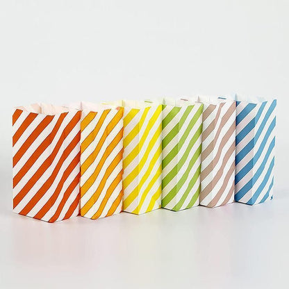 100X Colourful Plaid Kraft Paper Bag Candy Cookie Snack Cake Gift Bags 9X6X18cm - Yellow V528-9360312196343