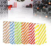 100X Colourful Plaid Kraft Paper Bag Candy Cookie Snack Cake Gift Bags 9X6X18cm - Blue V528-9360312196367