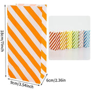 100X Colourful Plaid Kraft Paper Bag Candy Cookie Snack Cake Gift Bags 9X6X18cm - Blue V528-9360312196367