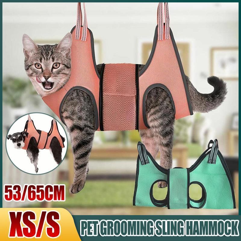 Small Pet Grooming Sling Hammock Dog Cat Restraint Bag Trimming Light Green - S V528-9360312204048