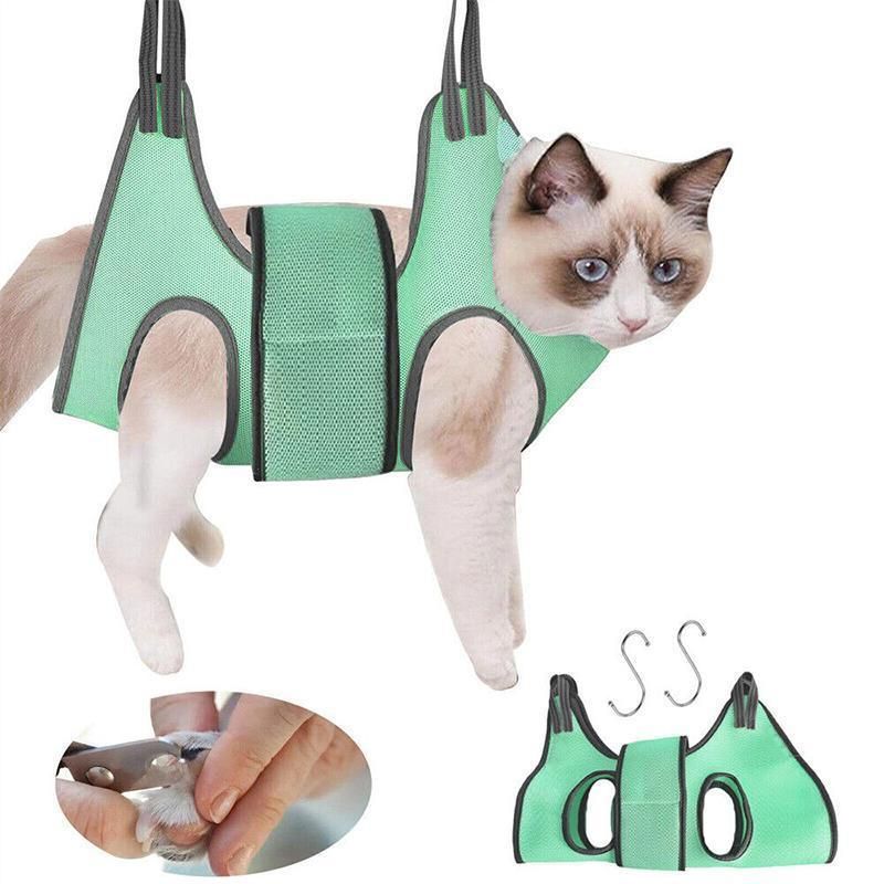 Small Pet Grooming Sling Hammock Dog Cat Restraint Bag Trimming Light Green - S V528-9360312204048