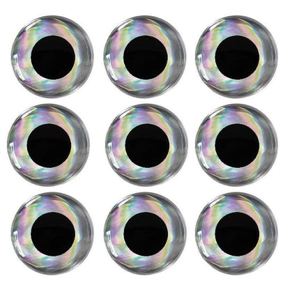 100PCS Fish Eyes 3D Holographic Lure Eyes Fly Tying Jigs Crafts Dolls - 100PCS / 5mm / Silver V528-9360312204253