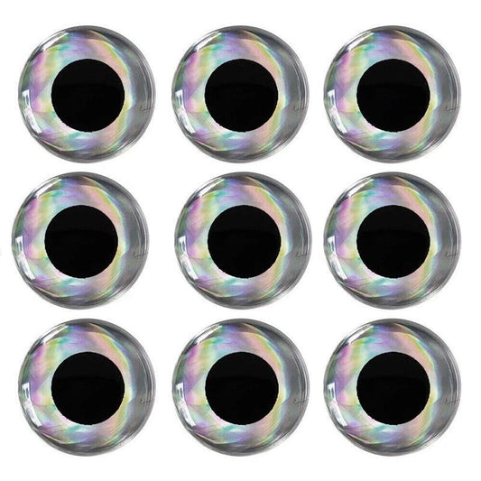 100PCS Fish Eyes 3D Holographic Lure Eyes Fly Tying Jigs Crafts Dolls - 100PCS / 5mm / Silver V528-9360312204253