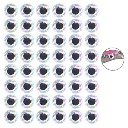100PCS Fish Eyes 3D Holographic Lure Eyes Fly Tying Jigs Crafts Dolls - 100PCS / 5mm / Silver V528-9360312204253