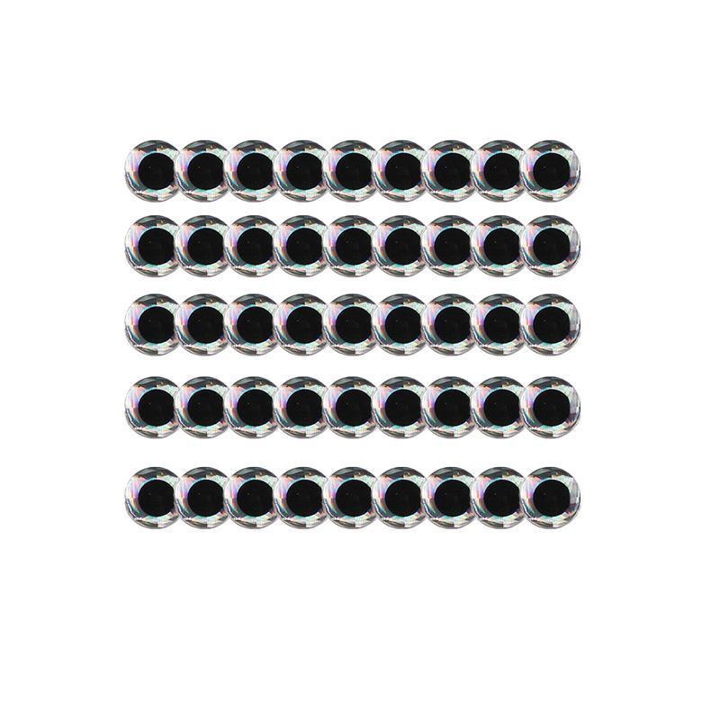 100PCS Fish Eyes 3D Holographic Lure Eyes Fly Tying Jigs Crafts Dolls - 100PCS / 5mm / Silver V528-9360312204253
