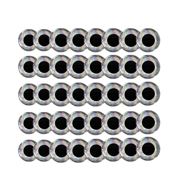 100PCS Fish Eyes 3D Holographic Lure Eyes Fly Tying Jigs Crafts Dolls - 100PCS / 5mm / Silver V528-9360312204253