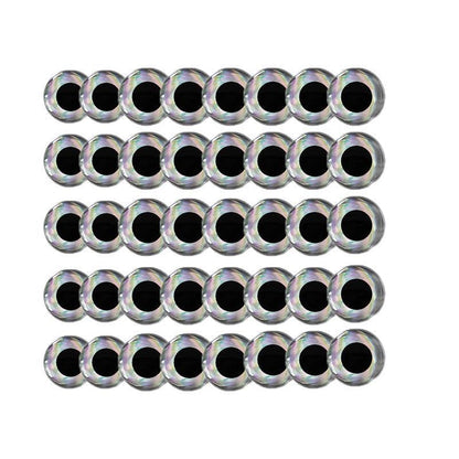100PCS Fish Eyes 3D Holographic Lure Eyes Fly Tying Jigs Crafts Dolls - 100PCS / 5mm / Silver V528-9360312204253