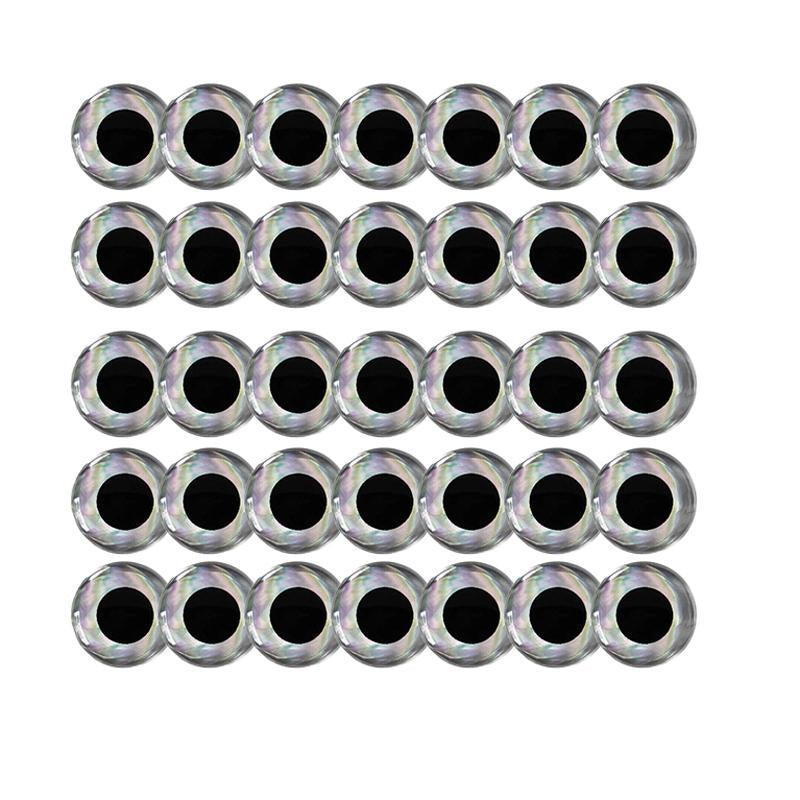 100PCS Fish Eyes 3D Holographic Lure Eyes Fly Tying Jigs Crafts Dolls - 100PCS / 5mm / Silver V528-9360312204253