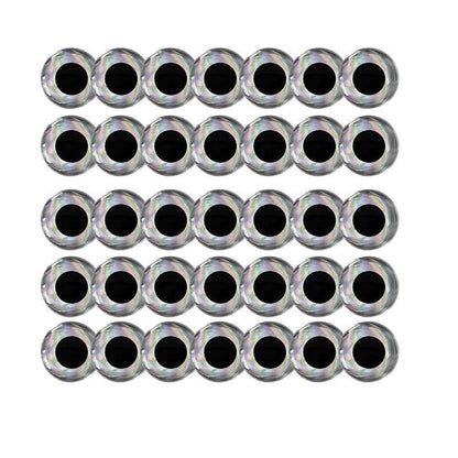 100PCS Fish Eyes 3D Holographic Lure Eyes Fly Tying Jigs Crafts Dolls - 100PCS / 5mm / Silver V528-9360312204253