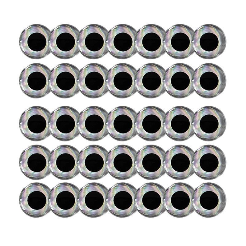 100PCS Fish Eyes 3D Holographic Lure Eyes Fly Tying Jigs Crafts Dolls - 100PCS / 5mm / Silver V528-9360312204253