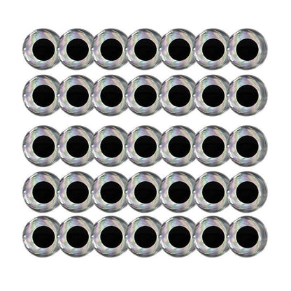 100PCS Fish Eyes 3D Holographic Lure Eyes Fly Tying Jigs Crafts Dolls - 100PCS / 5mm / Silver V528-9360312204253